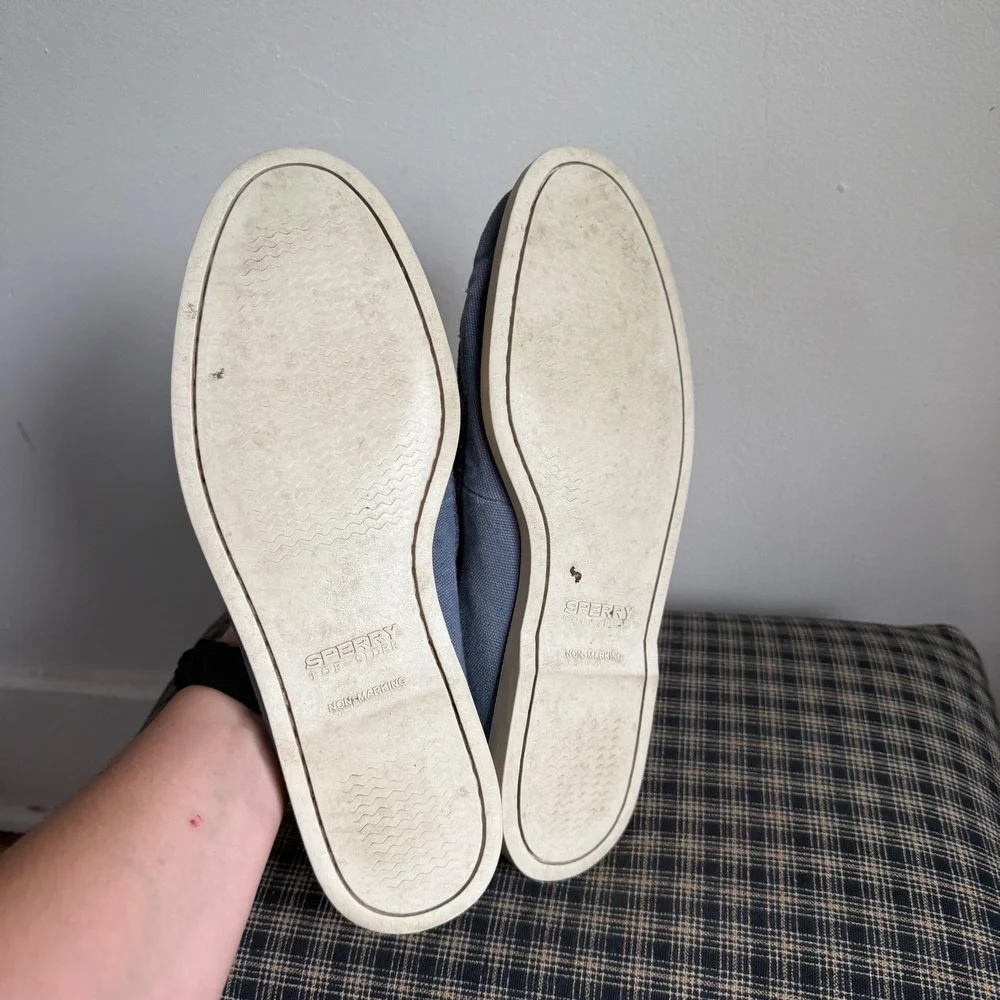 Sperry Top-Sider Authentic Original Canvas Boat Shoes Size 10 Blue
